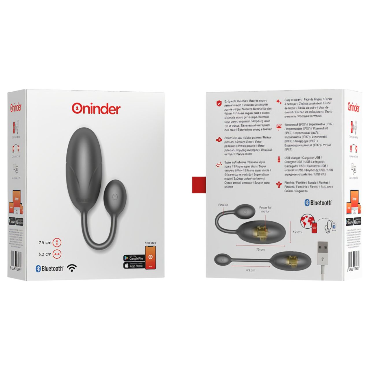 Oninder Tokyo - okos vibrációs tojás (fekete)