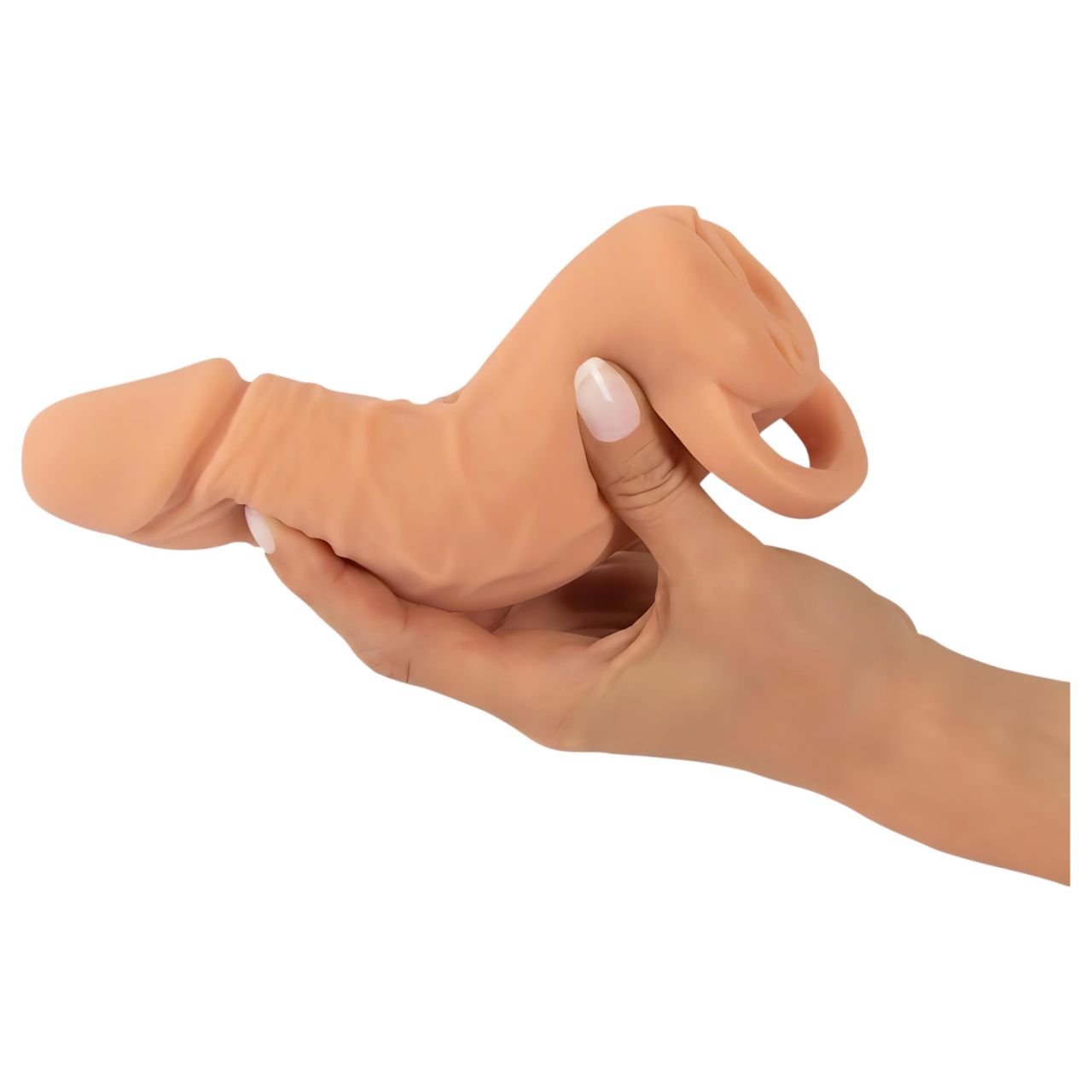 Nature Skin - péniszköpeny és műpunci - 18 cm (testszínű) Nature Skin - péniszköpeny és műpunci - 18 cm (testszínű)