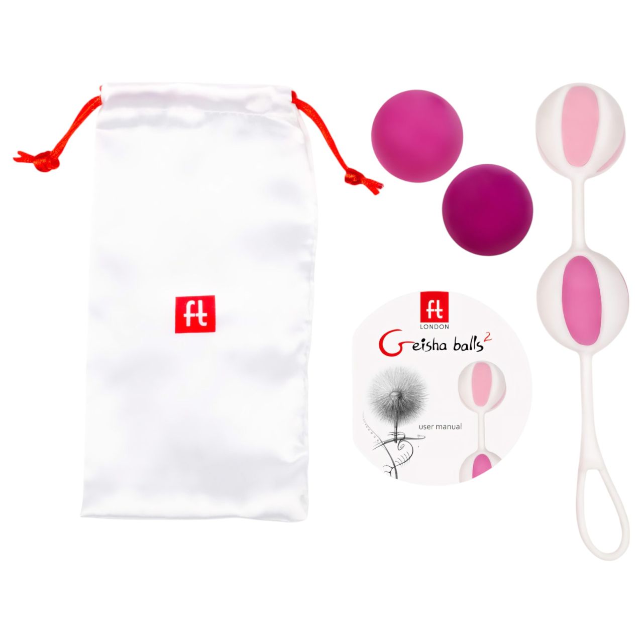 / Geisha Balls 2 - variálható gésagolyó szett (pink-fehér)