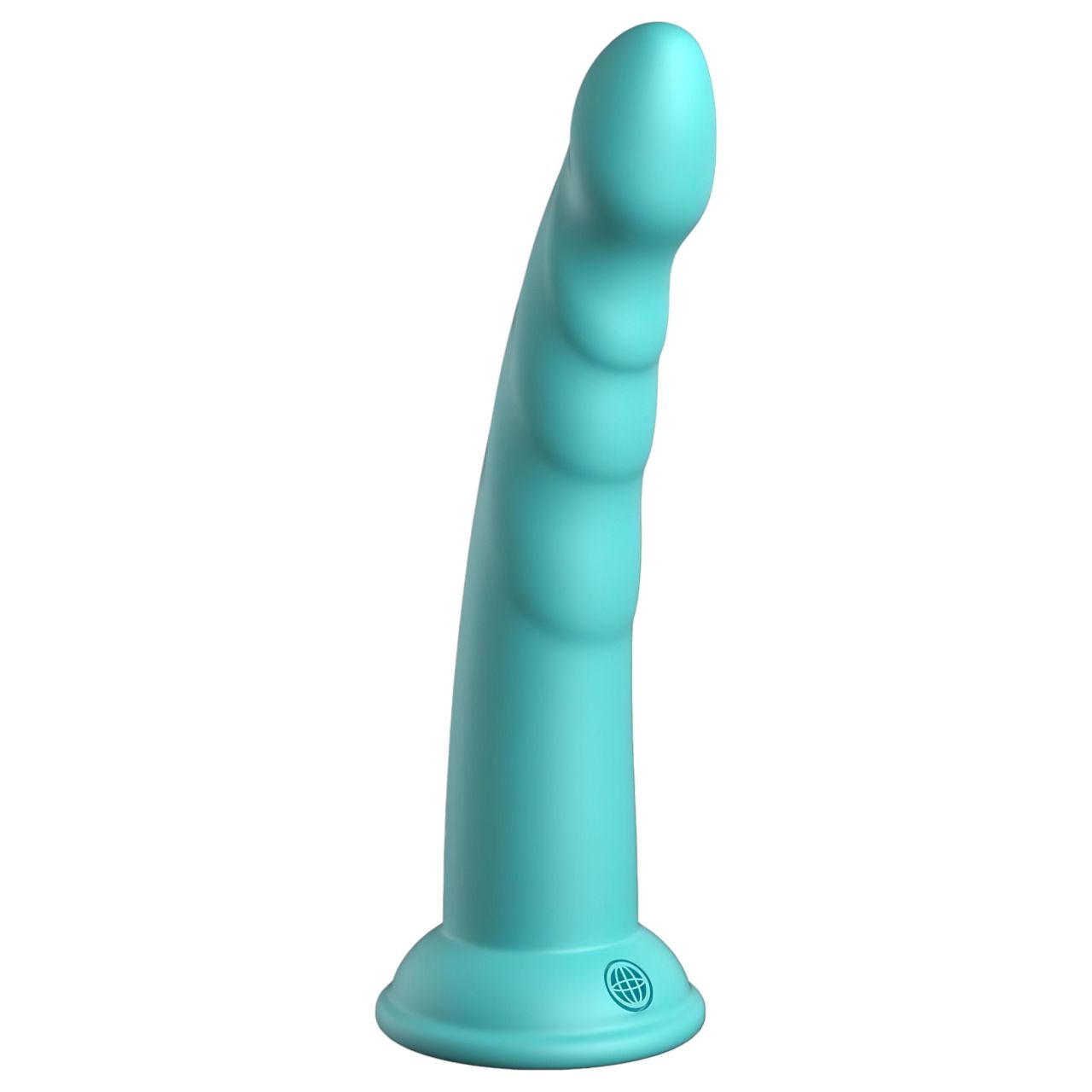 Dillio Slim Seven - tapadókorong stimuláló dildó (20cm) - türkiz