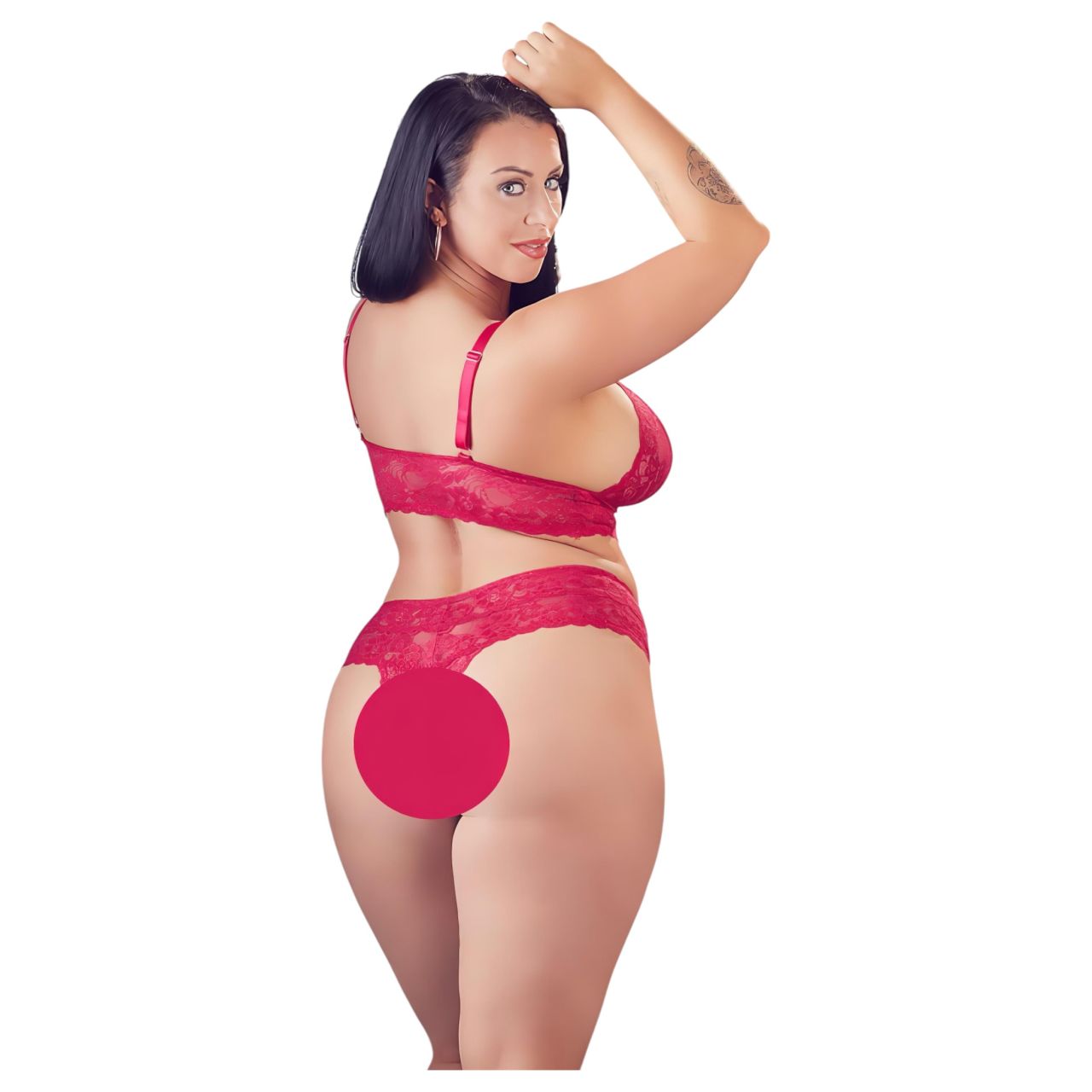 Cottelli Plus Size - puha csipke melltartó szett (piros) Cottelli Plus Size - puha csipke melltartó szett (piros)