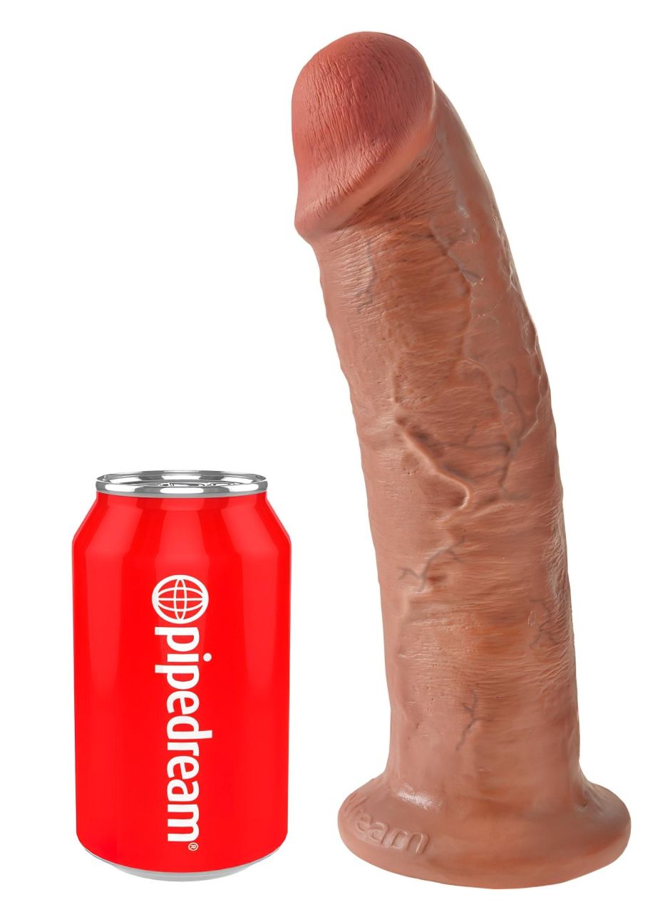 King Cock 10 - nagy tapadókorongos dildó (25cm) - sötét natúr King Cock 10 - nagy tapadókorongos dildó (25cm) - sötét natúr