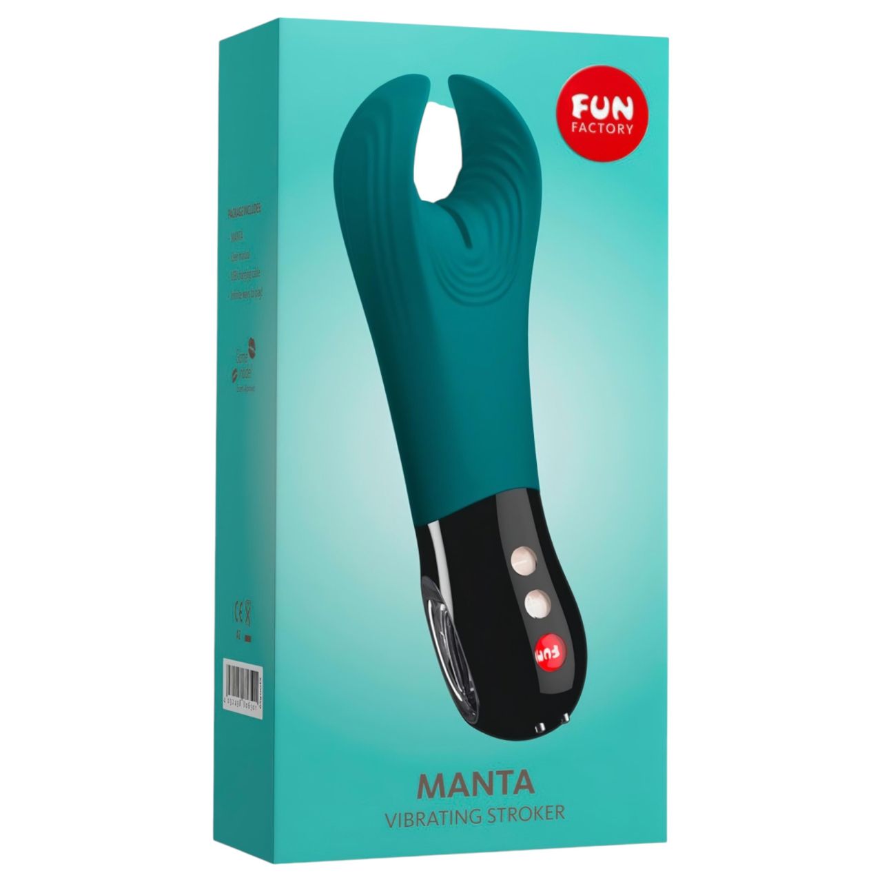 Fun Factory Manta - makkvibrátor (türkiz-fekete)