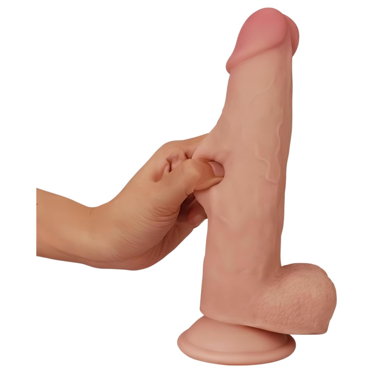 Lovetoy Sliding-Skin - kétrétegű dildó - 21 cm (testszínű)
