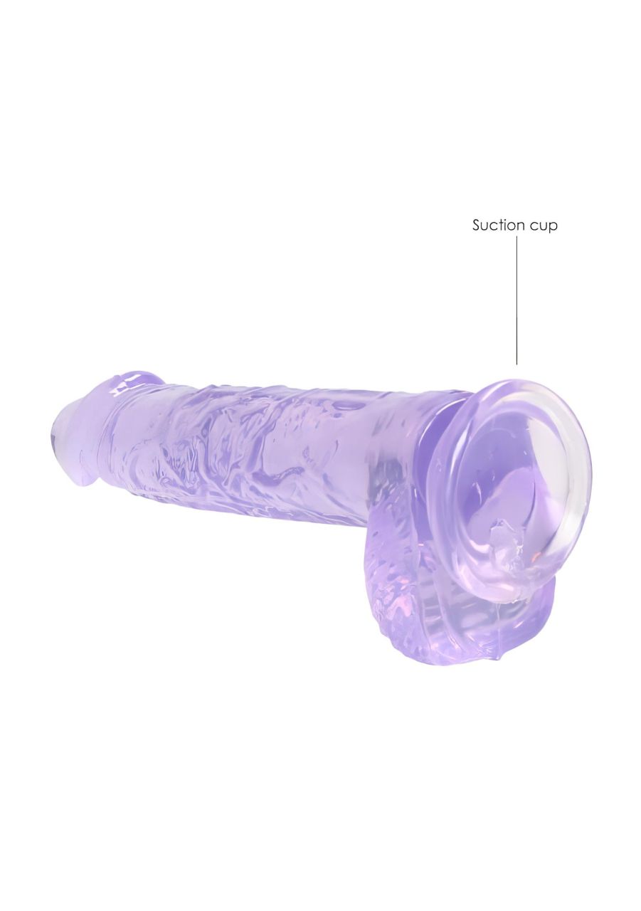 REALROCK - átlátszó élethű dildó - lila (15cm)