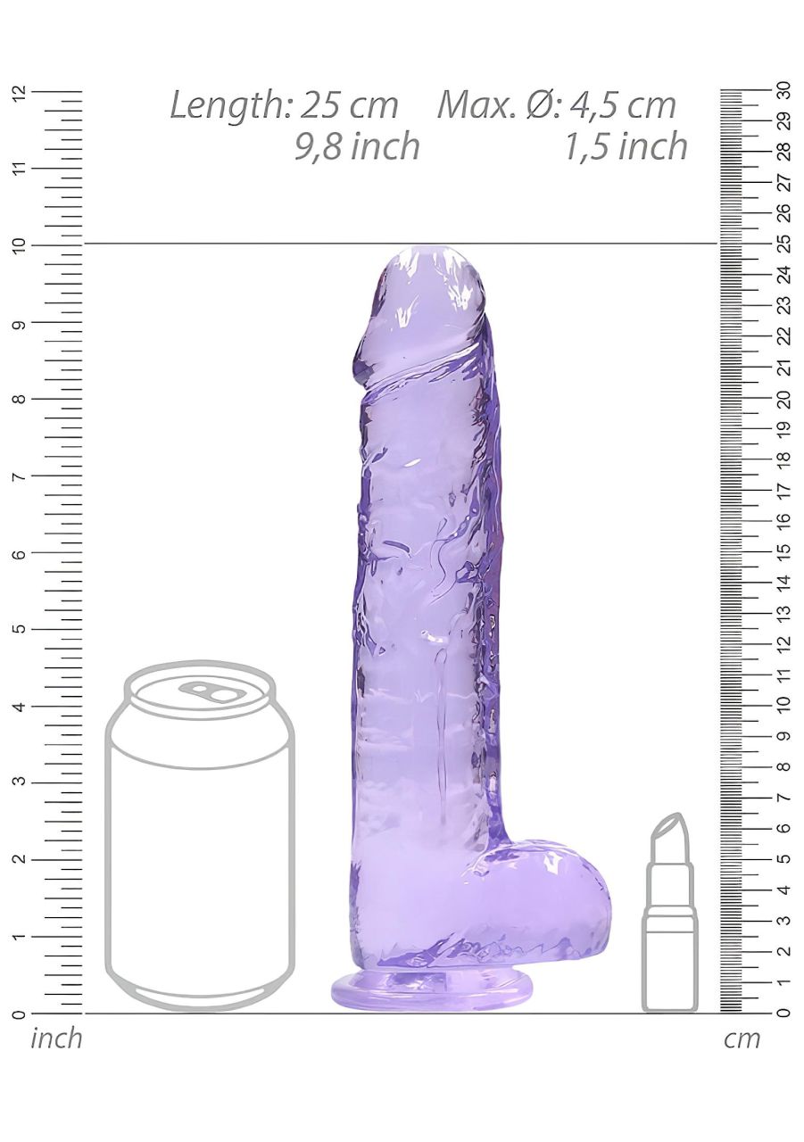 RealRock - átlátszó élethű dildó - lila (22cm) RealRock - átlátszó élethű dildó - lila (22cm)