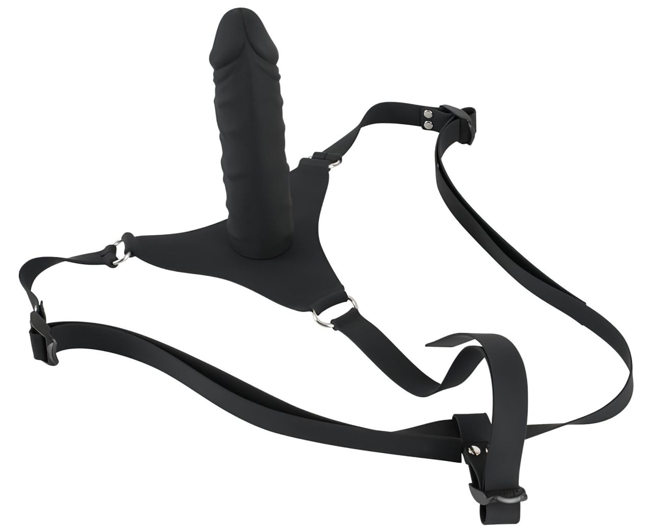 You2Toys - Silicone Strap-On - felcsatolható dildó (fekete)
