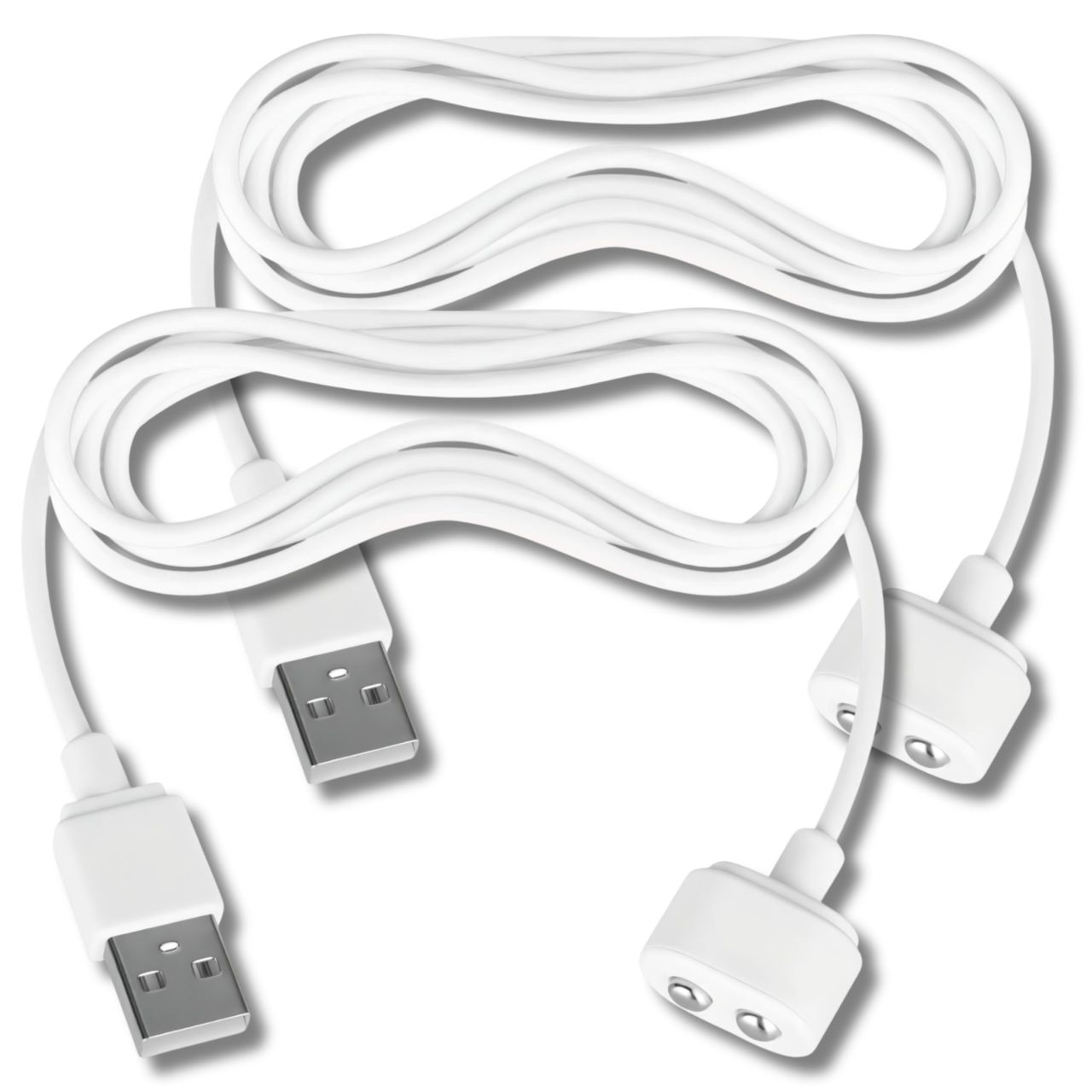 Satisfyer - mágneses USB töltőkábel - 2db (fehér)