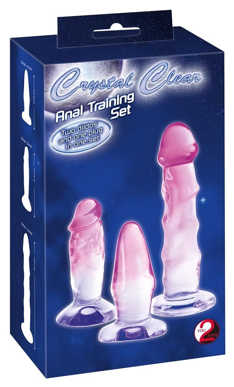 Crystal Clear - anál tréner készlet - 3db (átlátszó-pink)