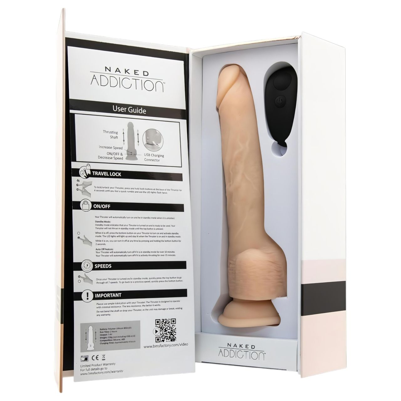 Naked Addiction Thrusting 9 - lökő vibrátor - natúr (23cm) Naked Addiction Thrusting 9 - lökő vibrátor - natúr (23cm)