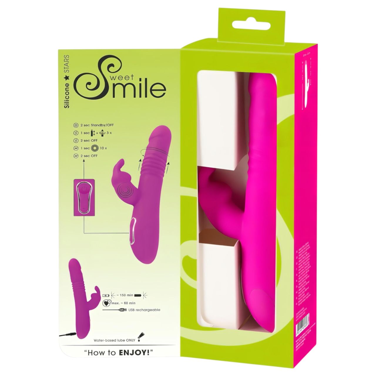 SMILE Rabbit - akkus, csiklókaros lökő-forgó vibrátor (pink) SMILE Rabbit - akkus, csiklókaros lökő-forgó vibrátor (pink)