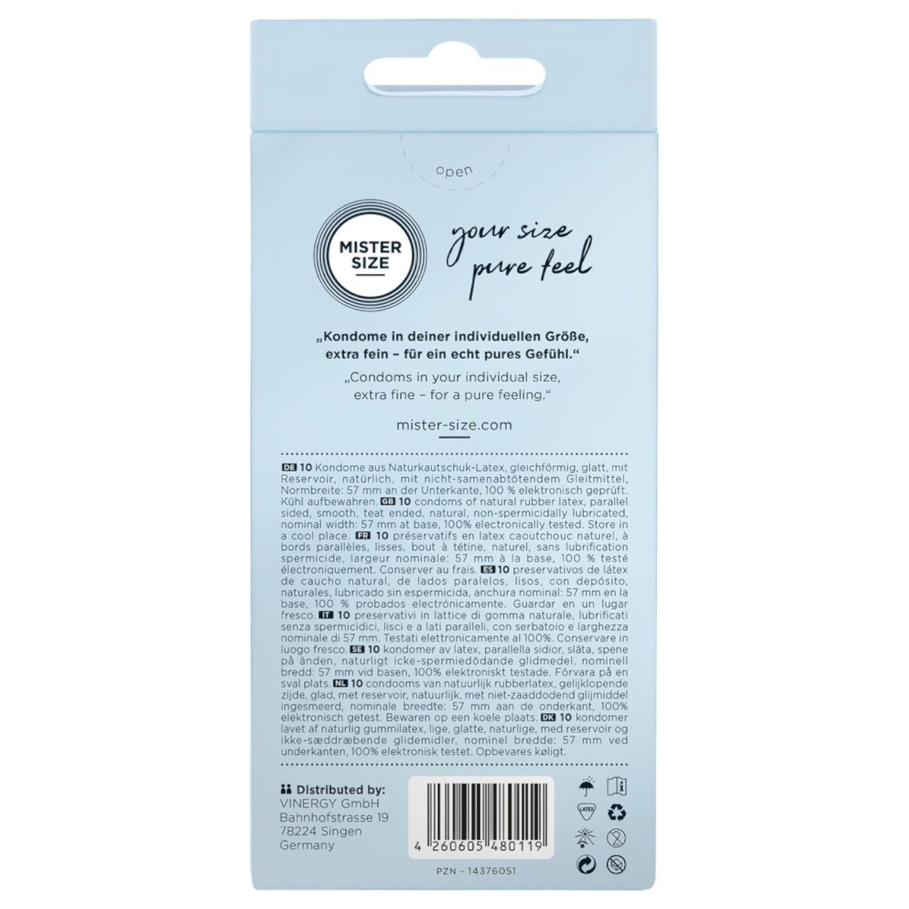 Mister Size vékony óvszer - 57mm (10db) Mister Size vékony óvszer - 57mm (10db)