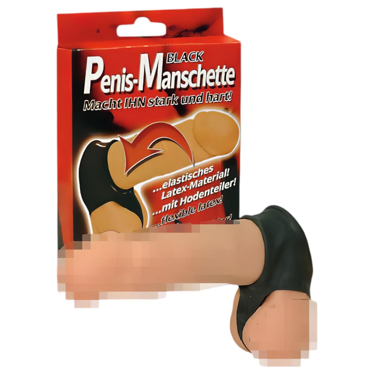 You2Toys - Latex pénisz- és here mandzsetta - fekete