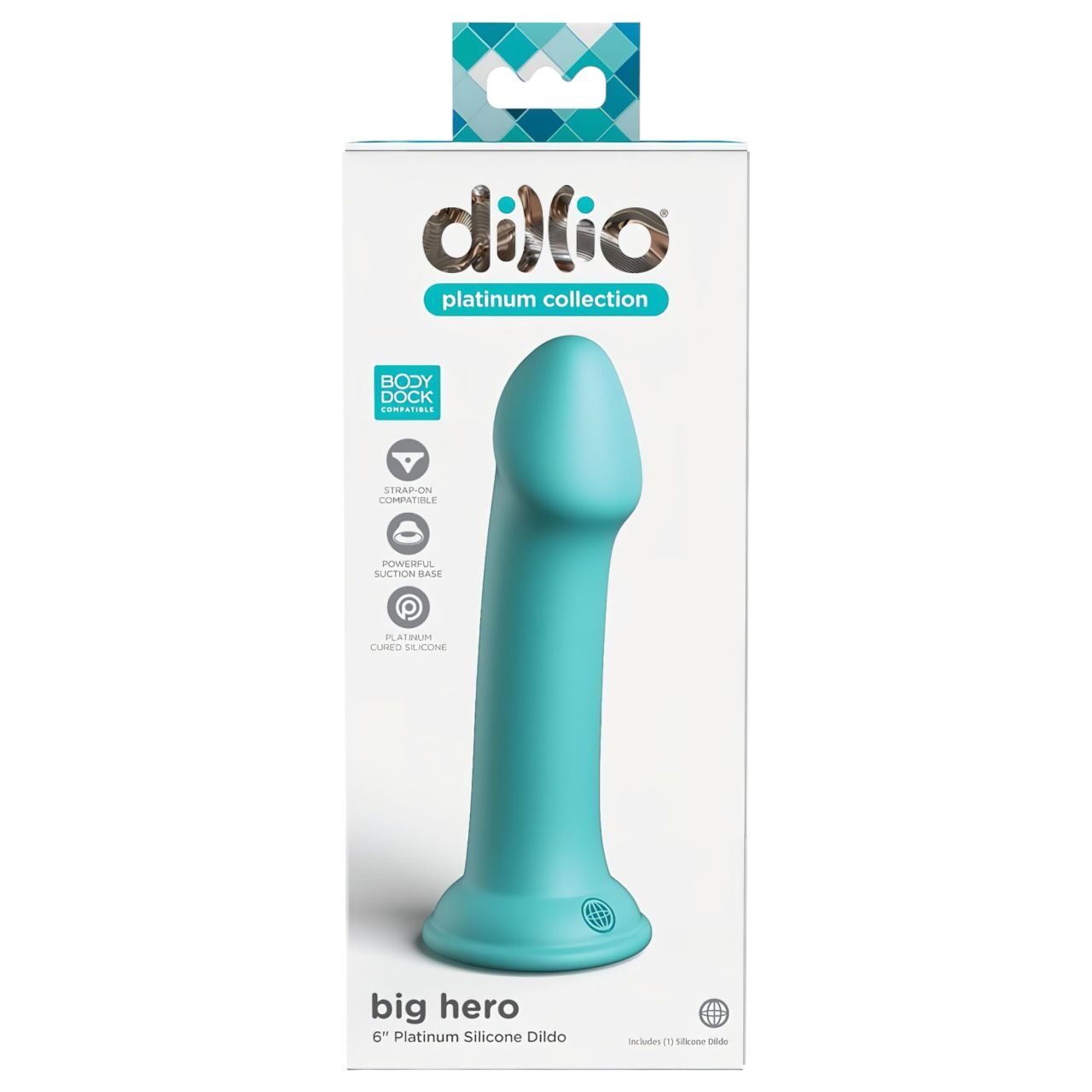 Dillio Big Hero - tapadókorongos dildó (17cm) - türkiz Dillio Big Hero - tapadókorongos dildó (17cm) - türkiz