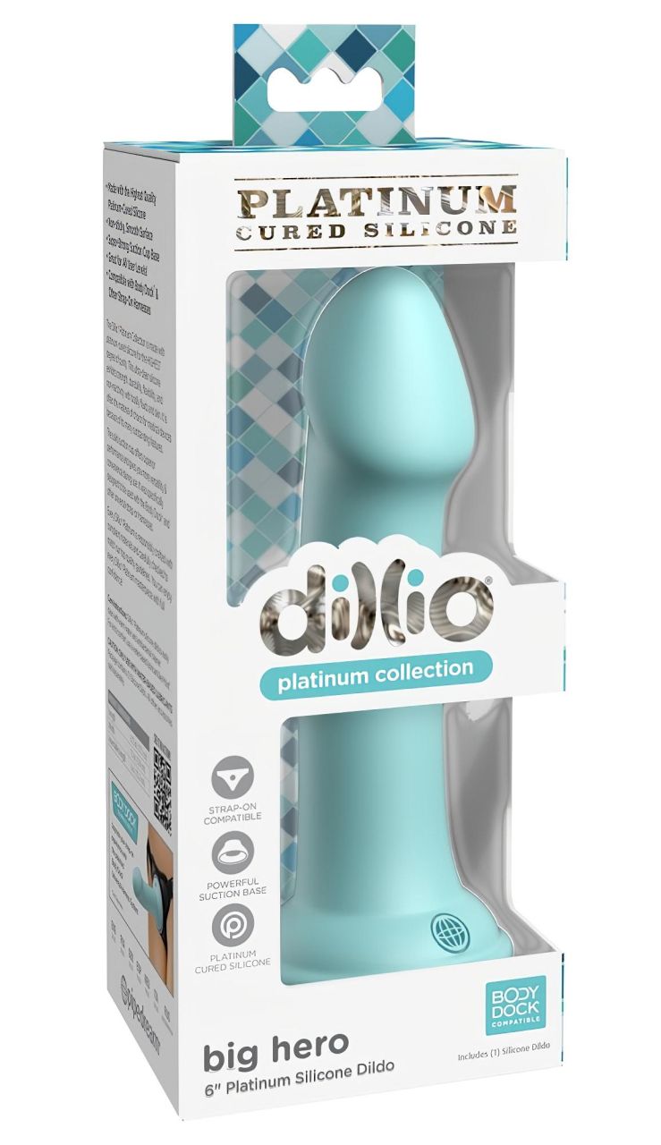 Dillio Big Hero - tapadókorongos dildó (17cm) - türkiz Dillio Big Hero - tapadókorongos dildó (17cm) - türkiz