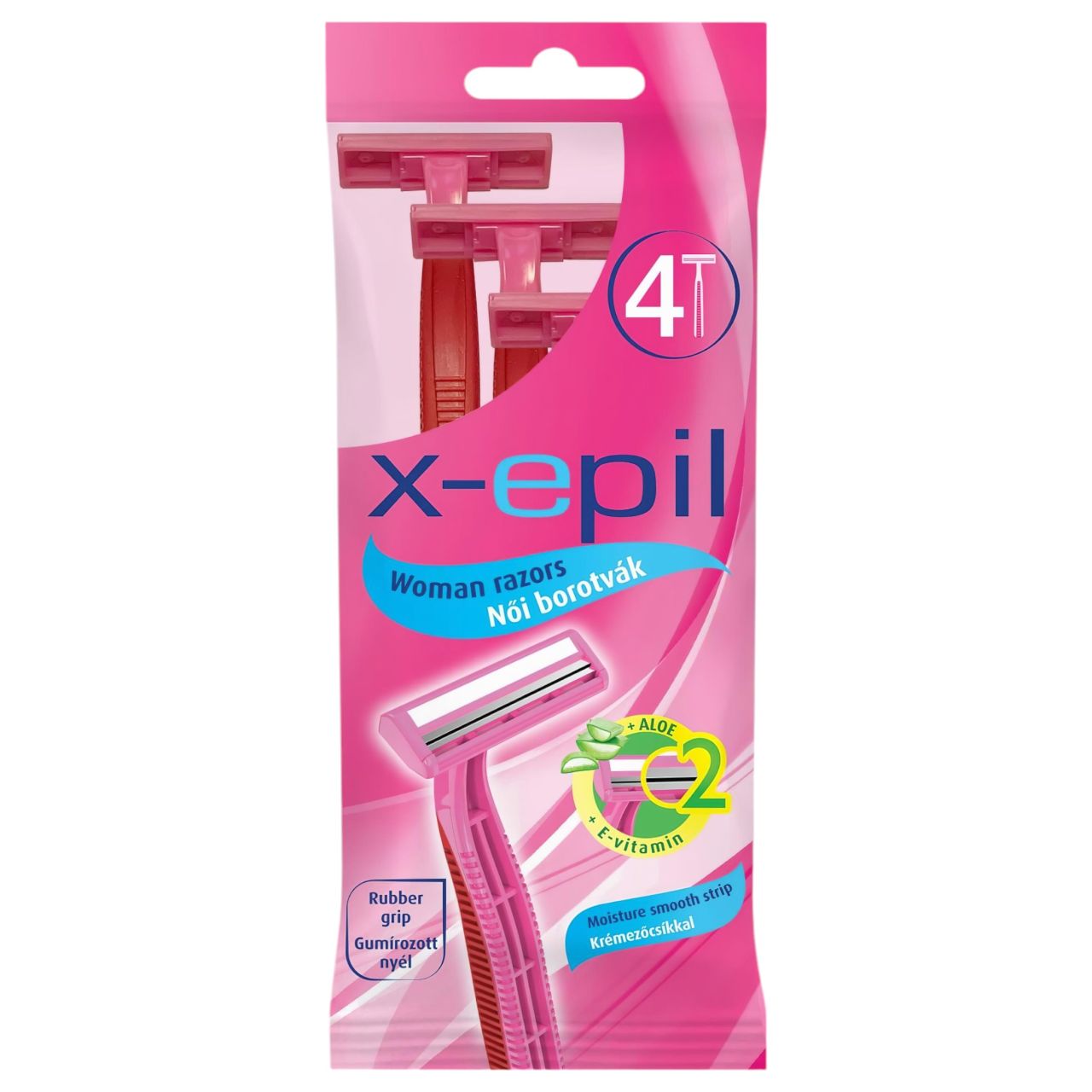 X-Epil - eldobható női borotva 2 pengés (4db) X-Epil - eldobható női borotva 2 pengés (4db)