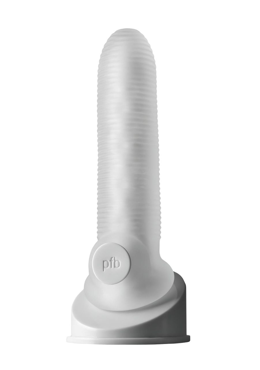 Fat Boy Micro Ribbed - péniszköpeny (17cm) - fehér