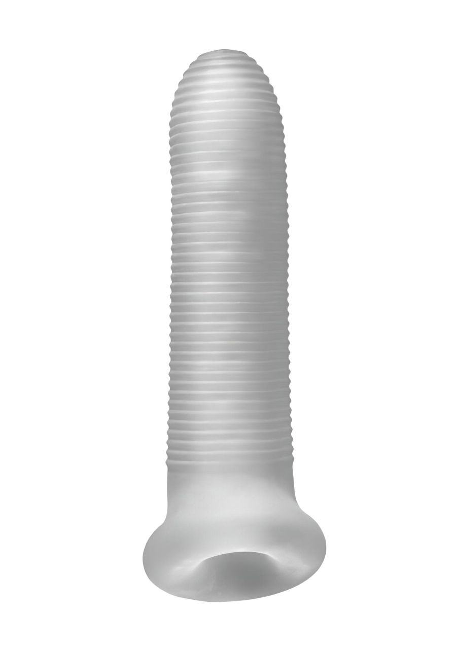 Fat Boy Micro Ribbed - péniszköpeny (17cm) - fehér