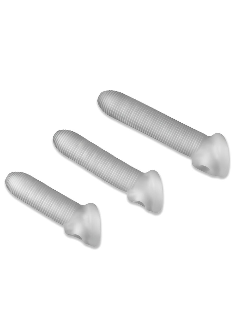 Fat Boy Micro Ribbed - péniszköpeny (17cm) - fehér