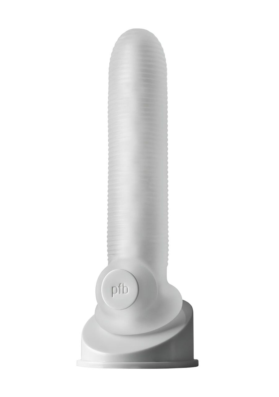 Fat Boy Micro Ribbed - péniszköpeny (19cm) - fehér Fat Boy Micro Ribbed - péniszköpeny (19cm) - fehér