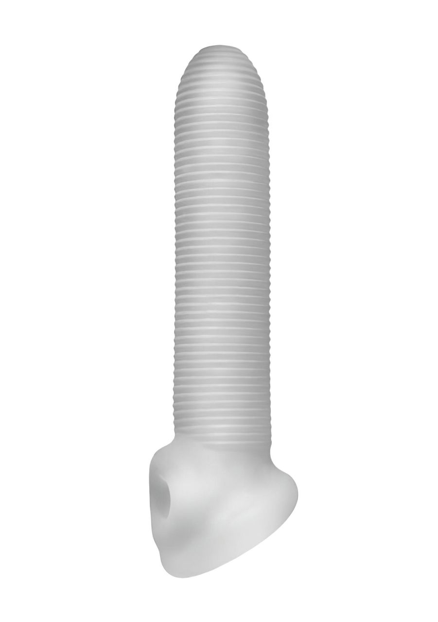 Fat Boy Micro Ribbed - péniszköpeny (19cm) - fehér Fat Boy Micro Ribbed - péniszköpeny (19cm) - fehér