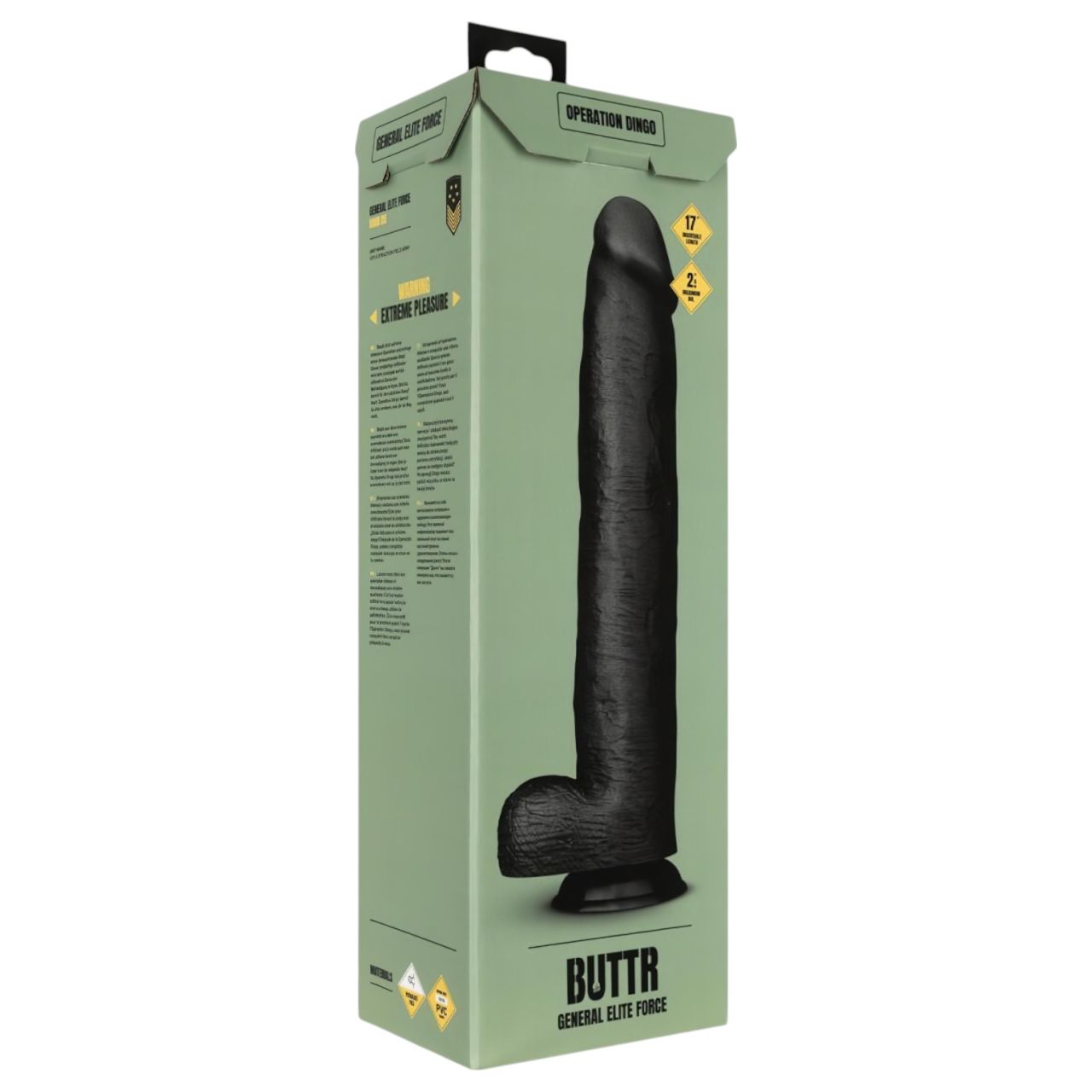 BUTTR Operation Dingo - óriás élethű dildó - 43 cm (fekete) BUTTR Operation Dingo - óriás élethű dildó - 43 cm (fekete)