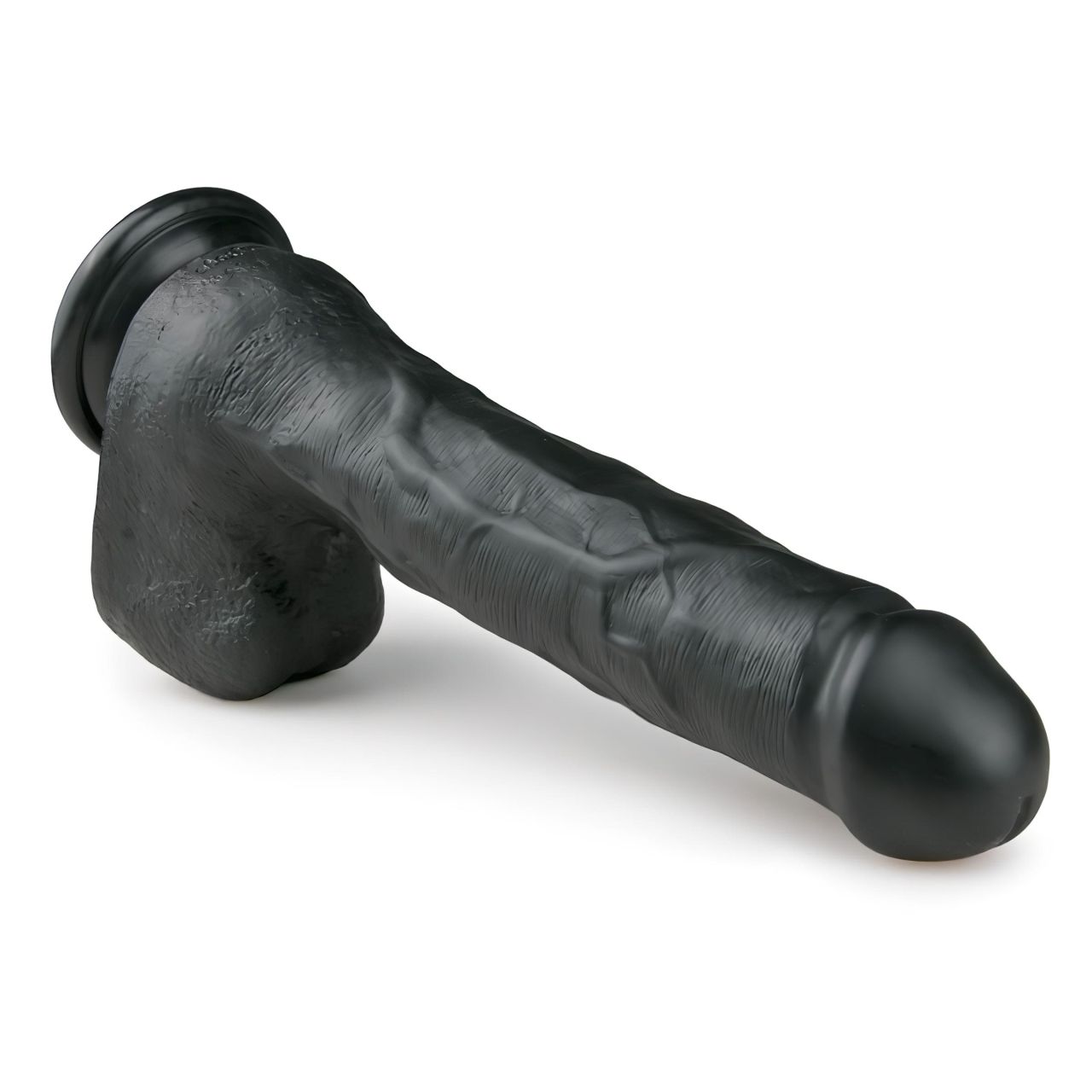 Easytoys - tapadókorongos, herés nagy dildó (29,5cm) - fekete Easytoys - tapadókorongos, herés nagy dildó (29,5cm) - fekete