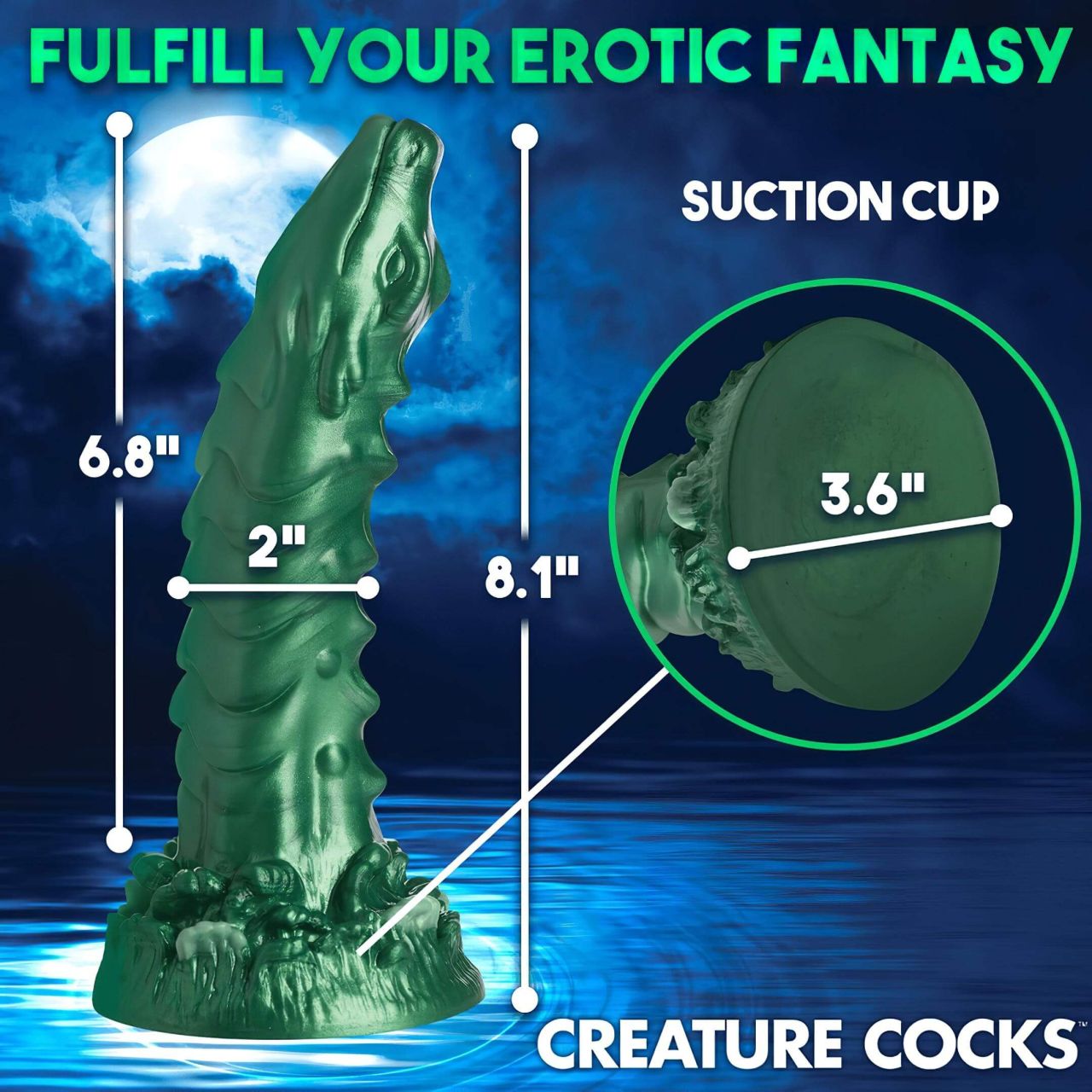 Creature Cocks Cockness Monster - szilikon dildó (zöld) Creature Cocks Cockness Monster - szilikon dildó (zöld)