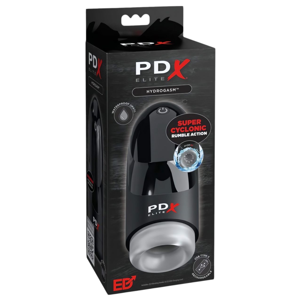 PDX Hydrogasm - akkus forgó maszturbátor (fekete) PDX Hydrogasm - akkus forgó maszturbátor (fekete)