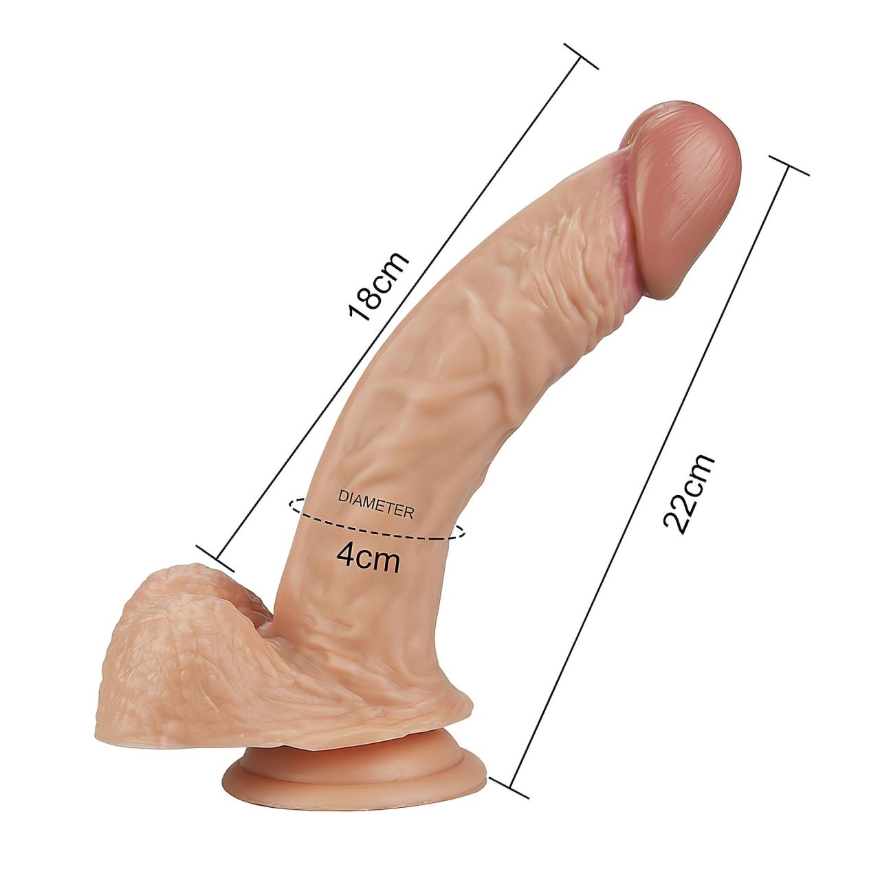 Lovetoy Real Extreme - G-pont dildó - 21cm (natúr) Lovetoy Real Extreme - G-pont dildó - 21cm (natúr)
