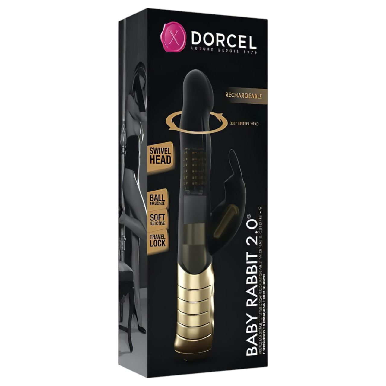 / Dorcel Baby Rabbit 2.0 - csiklókaros vibrátor (fekete-arany) / Dorcel Baby Rabbit 2.0 - csiklókaros vibrátor (fekete-arany)