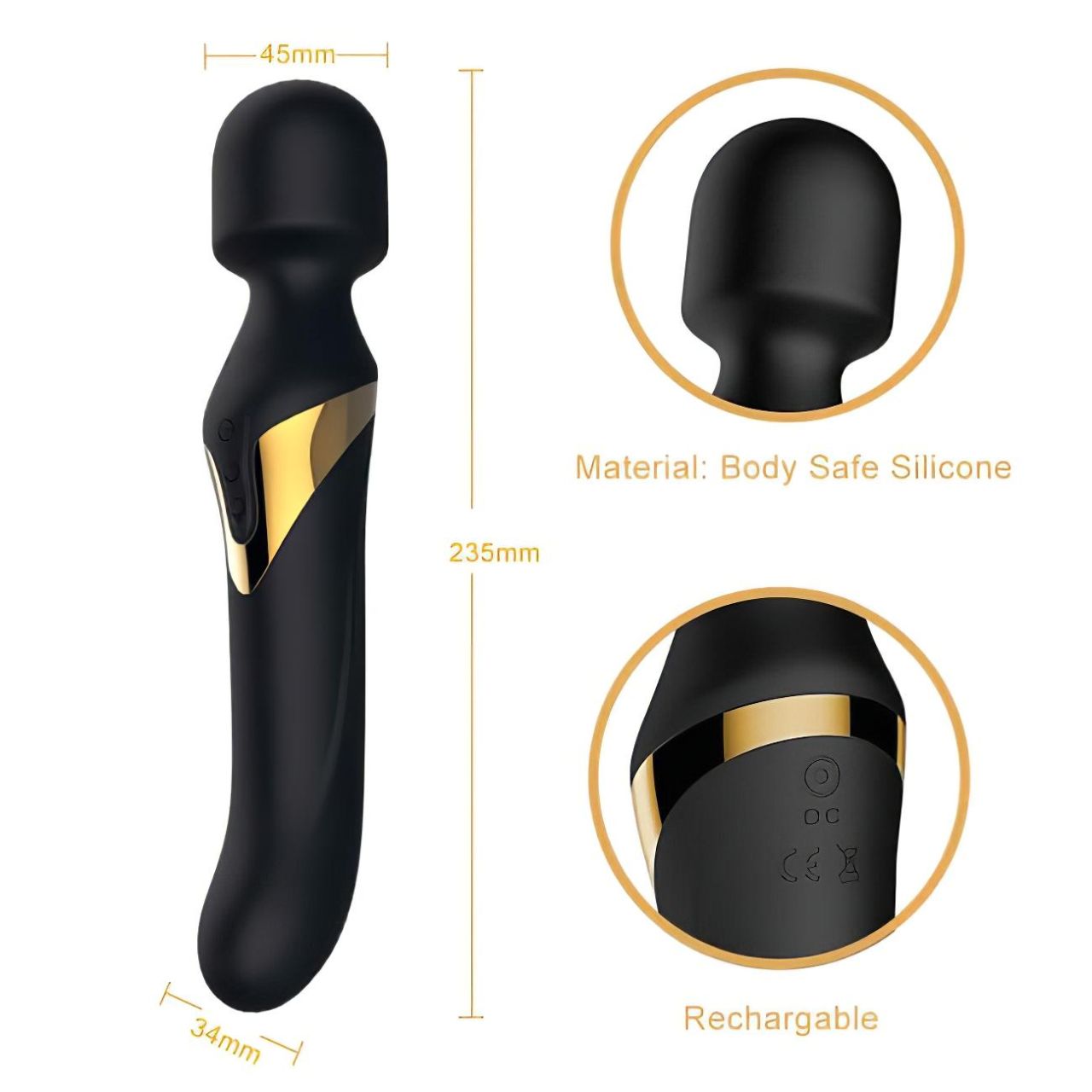 Dorcel Dual Orgasms Gold - 2in1 masszírozó vibrátor (fekete) Dorcel Dual Orgasms Gold - 2in1 masszírozó vibrátor (fekete)