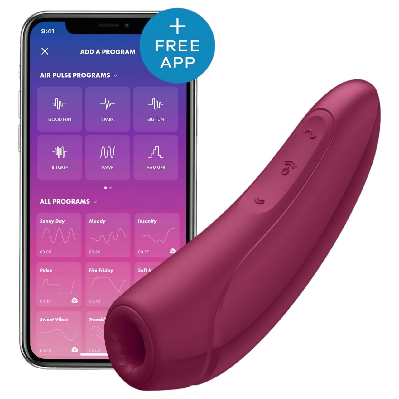 Satisfyer Curvy 1+ - okos léghullámos csiklóizgató (piros) Satisfyer Curvy 1+ - okos léghullámos csiklóizgató (piros)