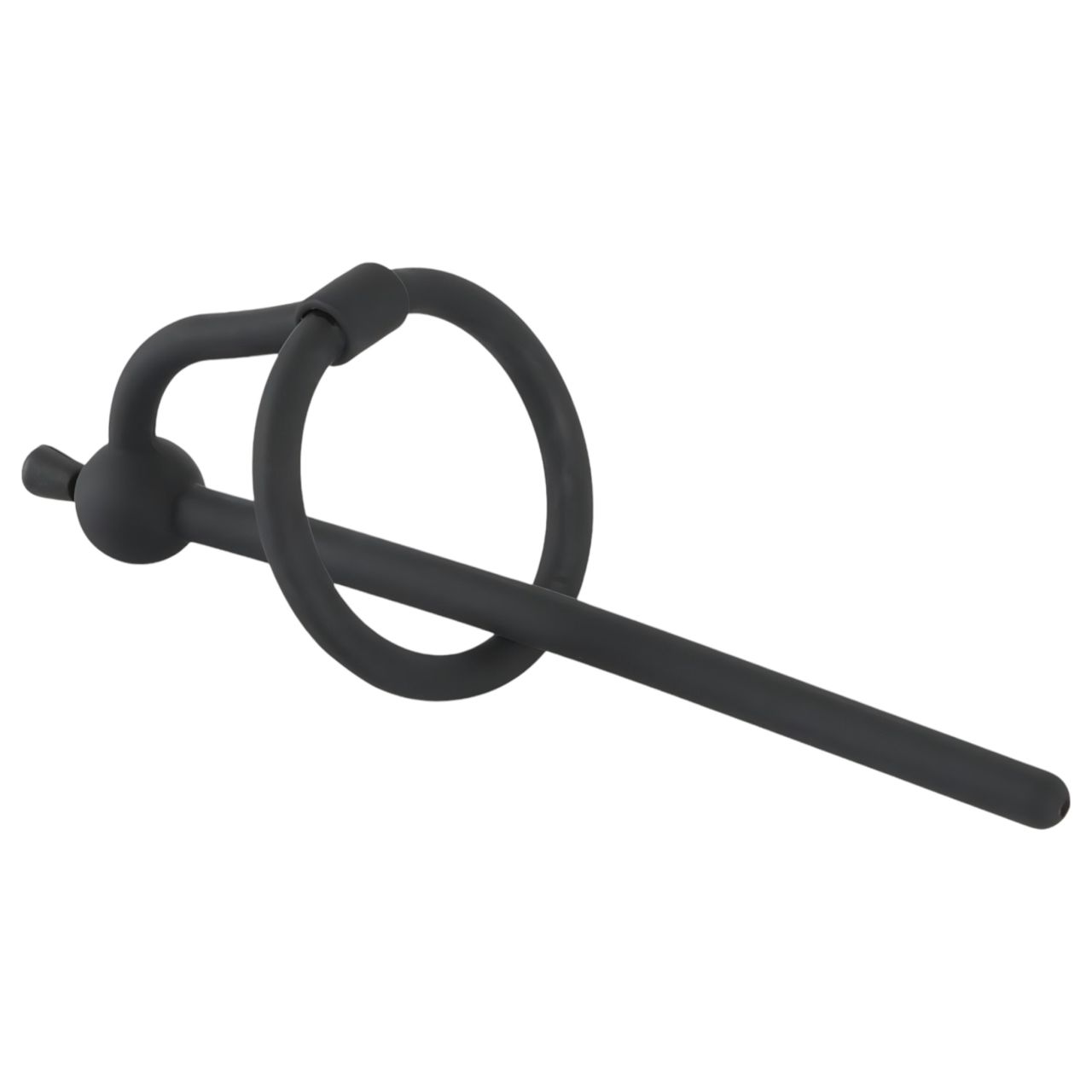 Penisplug - szilikon dilátor makkgyűrűvel (0,6mm) - fekete Penisplug - szilikon dilátor makkgyűrűvel (0,6mm) - fekete