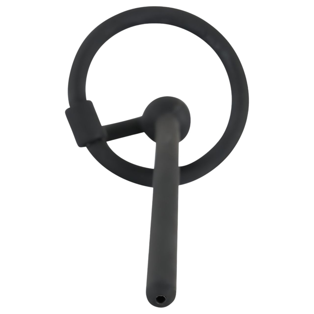 Penisplug - szilikon dilátor makkgyűrűvel (0,6mm) - fekete Penisplug - szilikon dilátor makkgyűrűvel (0,6mm) - fekete