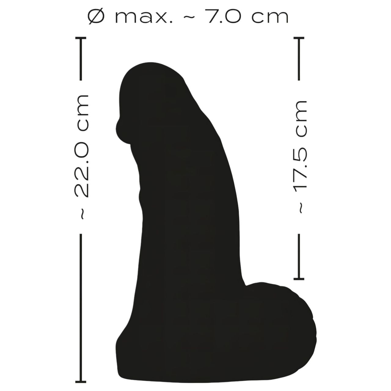 Realistixxx Real Giant - herés dildó - 22 cm (fekete) Realistixxx Real Giant - herés dildó - 22 cm (fekete)
