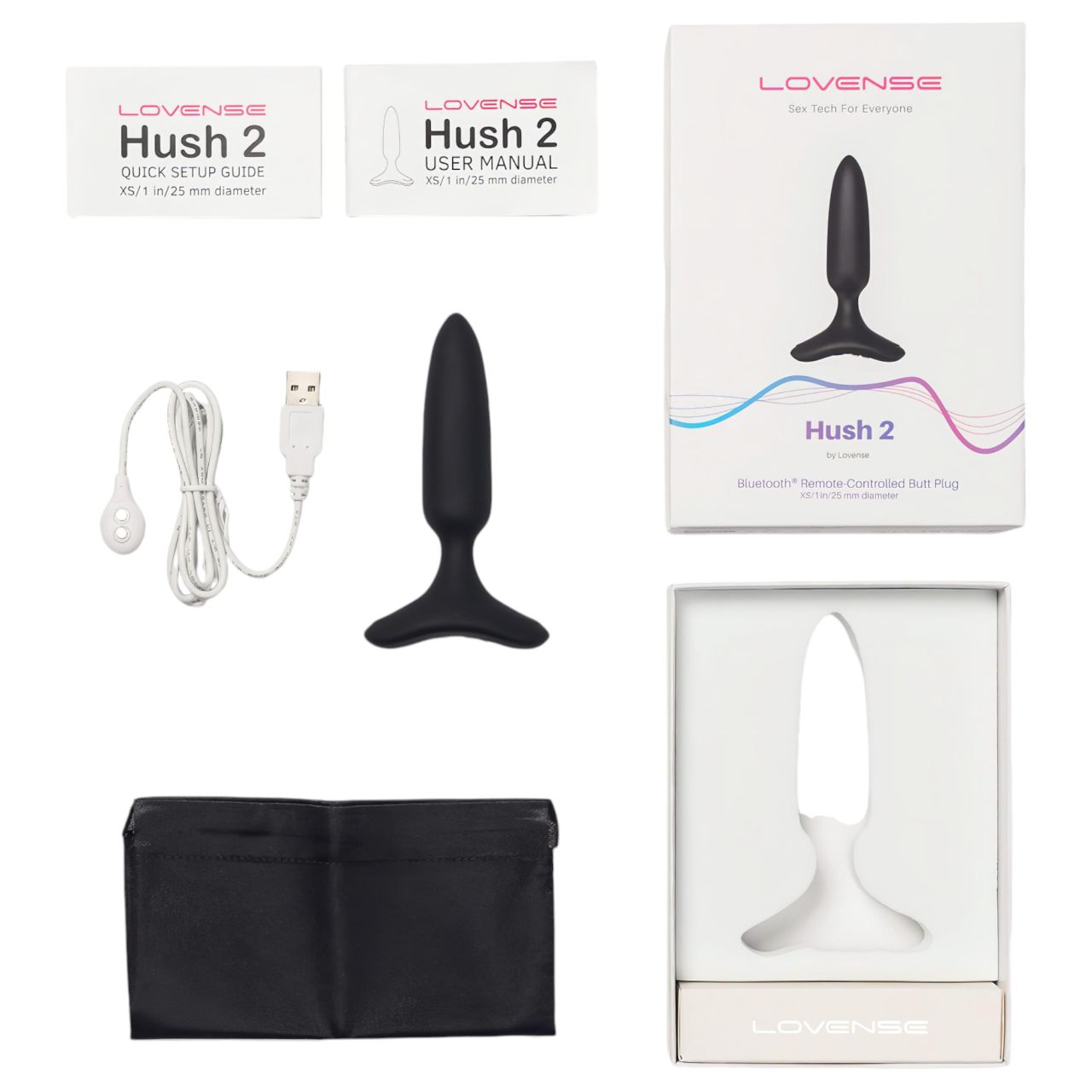 LOVENSE Hush 2 XS - akkus kis anál vibrátor (25mm) - fekete LOVENSE Hush 2 XS - akkus kis anál vibrátor (25mm) - fekete