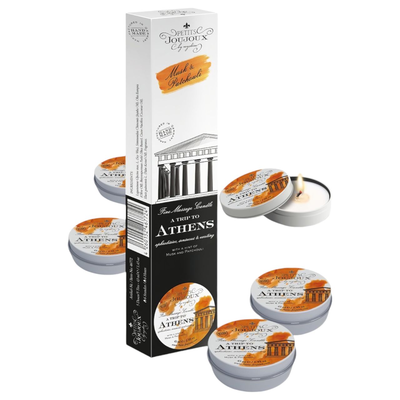Petits Joujoux Athens - masszázsgyertya - pézsma-parfüm (5x43ml) Petits Joujoux Athens - masszázsgyertya - pézsma-parfüm (5x43ml)