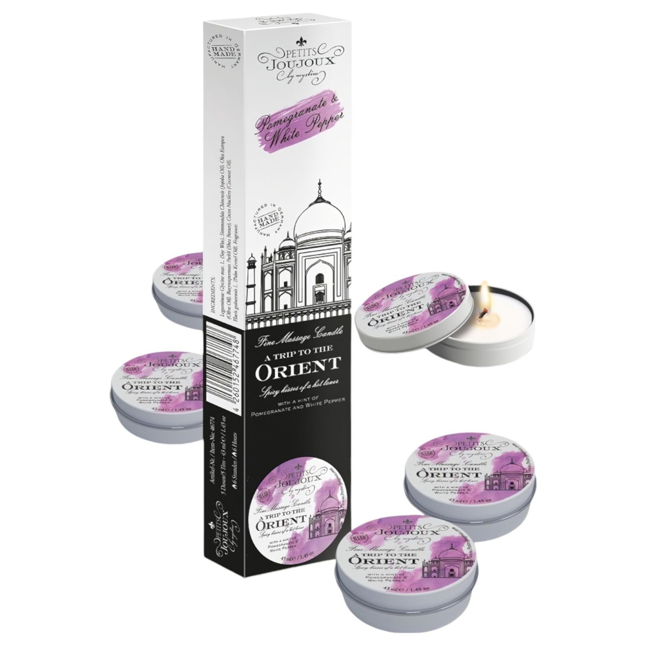 Petits Joujoux - masszázsgyertya - gránátalmás-fehérbors (5x43ml) Petits Joujoux - masszázsgyertya - gránátalmás-fehérbors (5x43ml)