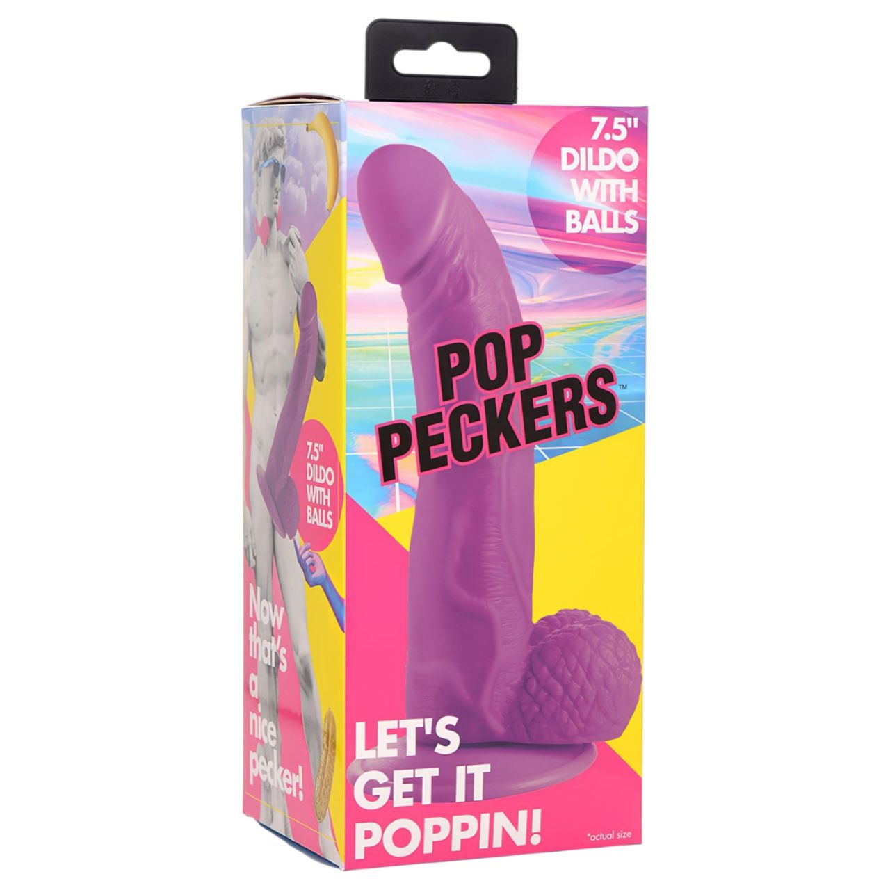 XR Brands POP - tapadótalpas, herés dildó - 19 cm (lila) XR Brands POP - tapadótalpas, herés dildó - 19 cm (lila)