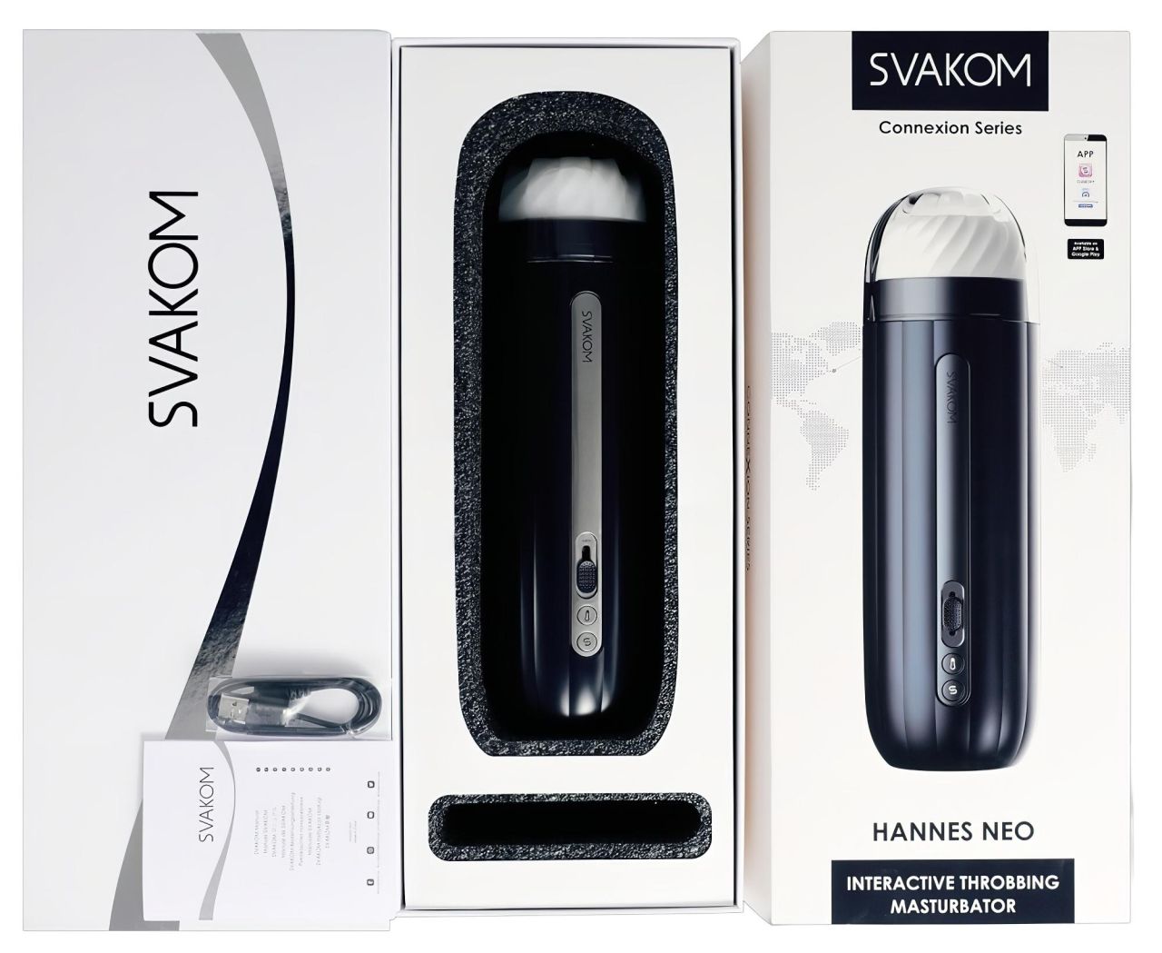 Svakom Hannes Neo - melegítő, fel-le mozgó maszturbátor (kék)