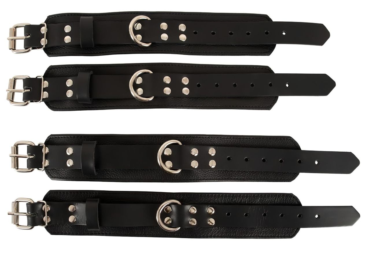 ZADO - bőr ágyhoz kötöző szett (fekete) ZADO - bőr ágyhoz kötöző szett (fekete)