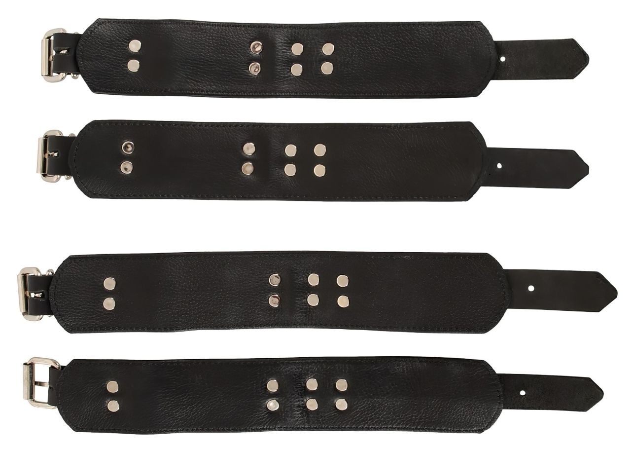 ZADO - bőr ágyhoz kötöző szett (fekete) ZADO - bőr ágyhoz kötöző szett (fekete)