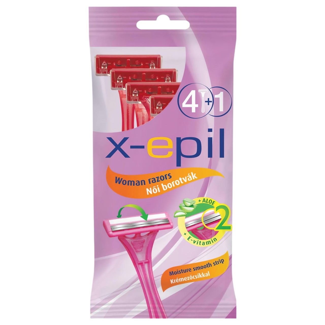 X-Epil - eldobható női borotva 2 pengés (5db) X-Epil - eldobható női borotva 2 pengés (5db)