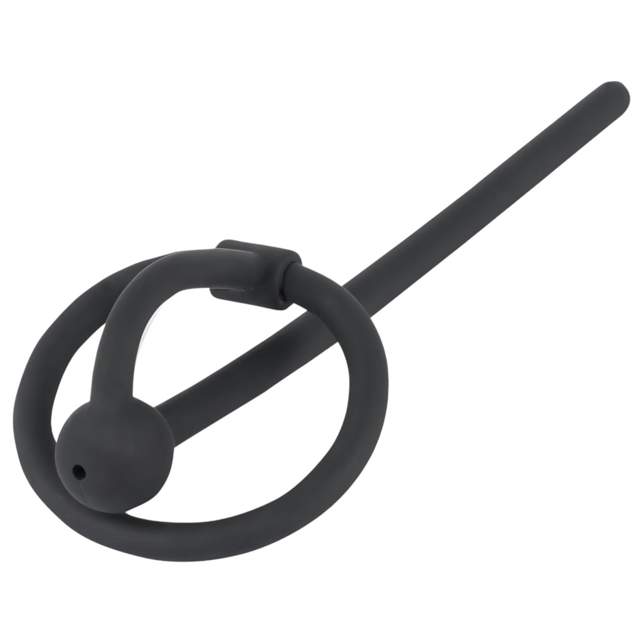 Penisplug - szilikon makkgyűrű üreges dilátorrall (fekete) Penisplug - szilikon makkgyűrű üreges dilátorrall (fekete)