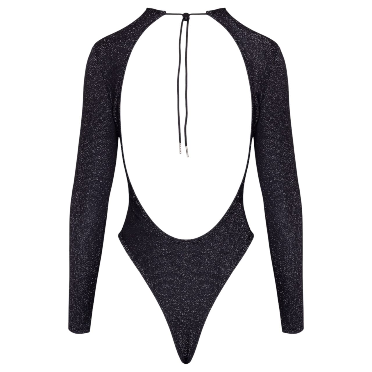 Cottelli - nyitott hátú, csillogós body (fekete) Cottelli - nyitott hátú, csillogós body (fekete)