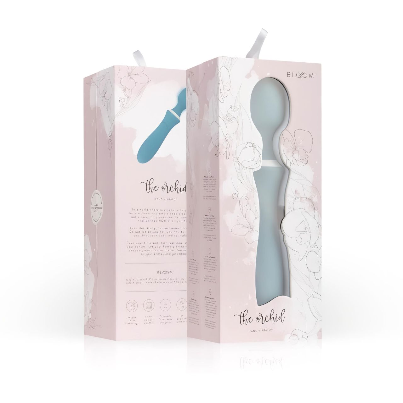 Bloom Orchid Wand - akkus, masszírozó vibrátor (türkiz) Bloom Orchid Wand - akkus, masszírozó vibrátor (türkiz)