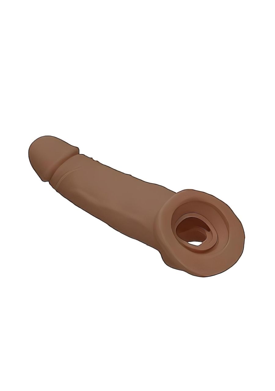 RealRock Penis Sleeve 9 - péniszköpeny (21,5cm) - sötét natúr RealRock Penis Sleeve 9 - péniszköpeny (21,5cm) - sötét natúr