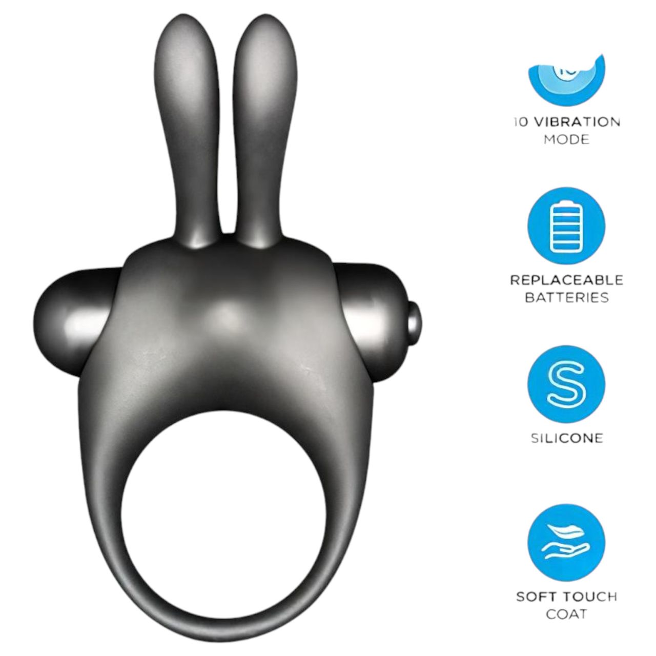 Orgie Bunny - vibrációs péniszgyűrű szett (fekete) Orgie Bunny - vibrációs péniszgyűrű szett (fekete)