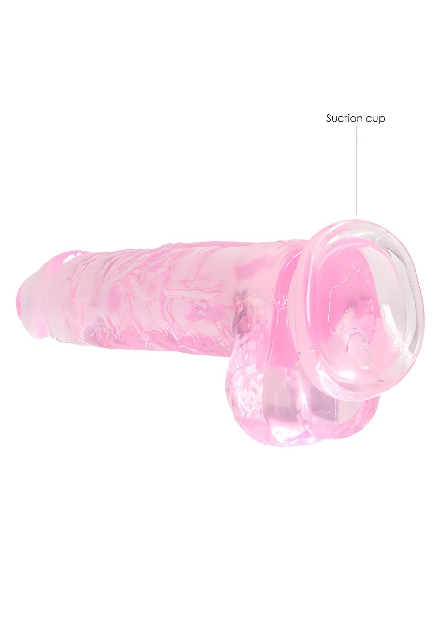 REALROCK - átlátszó élethű dildó - pink (19cm) REALROCK - átlátszó élethű dildó - pink (19cm)